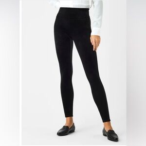 Spanx black velvet leggings XL
